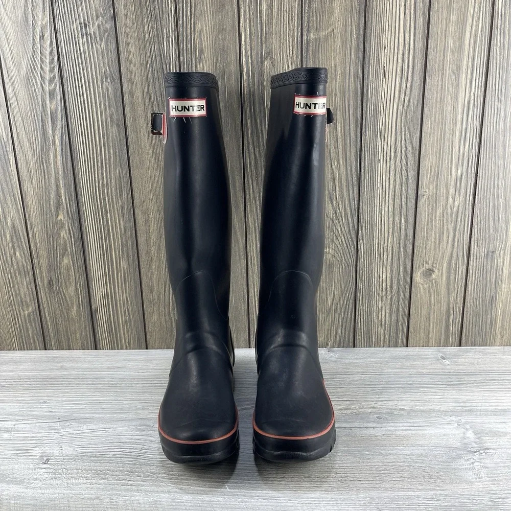 Hunter Original Tall Rain Boots for Women, Size US 5- Black